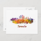 Toronto V2 skyline im Watercolor Postkarte (Vorne/Hinten)