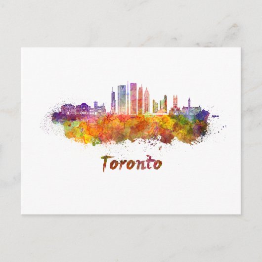 Toronto V2 skyline im Watercolor Postkarte (Vorderseite)