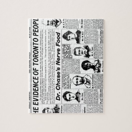 Toronto - Vintage Zeitung Puzzle (Vertikal)