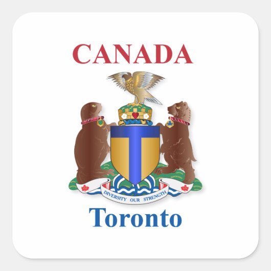 Toronto-Wappen Quadratischer Aufkleber (Vorderseite)