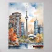 Toronto Wasserfarbenkunst Poster (Vorne)