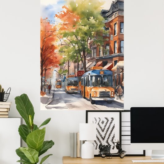 Toronto Wasserfarbenkunst Poster (Heimbüro)