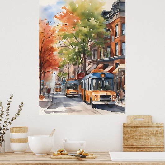 Toronto Wasserfarbenkunst Poster (Küche)