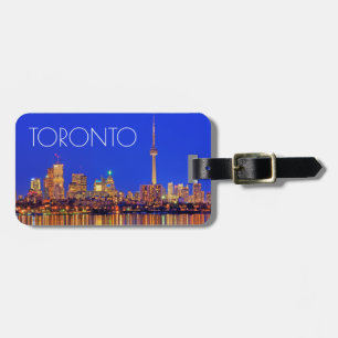 Torontoer Stadtsilhouette bei Nacht Gepäckanhänger