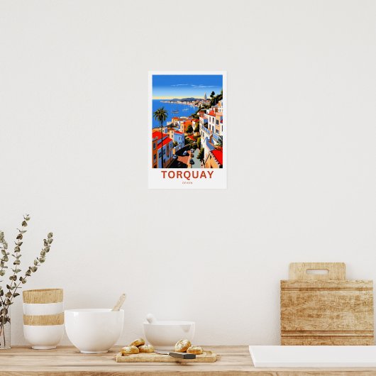 Torquay Devon Travel Print Poster (Küche)