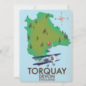 Torquay Devon Vintage-Kartenposter-Kunst. (Rückseite)