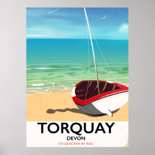 Torquay Devon Vintage-Reiseplakat für den Seeberei Poster