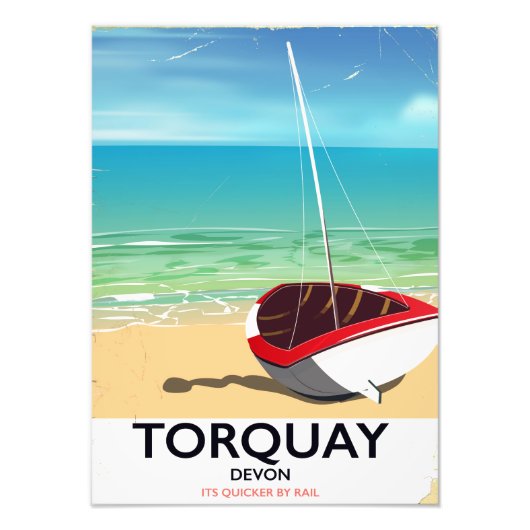 Torquay Devon Vintages Reiseplakat Fotodruck (Vorne)