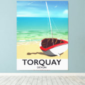Torquay Devon Vintages Reiseplakat Leinwanddruck (Insitu (Holzboden))