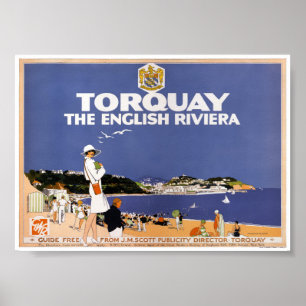 Torquay Vintage-Reisewerbeposter Restauriert Poster