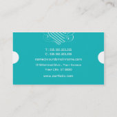 Torquoise elegante Visitenkarte-Schablone Visitenkarte (Rückseite)