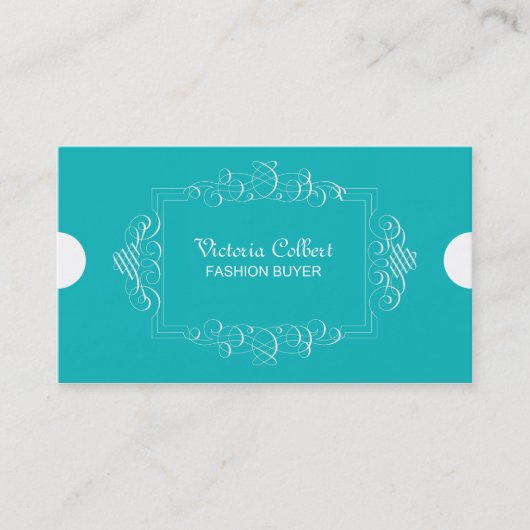 Torquoise elegante Visitenkarte-Schablone Visitenkarte (Vorderseite)