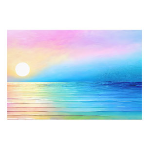 "Torranbay" Große rosa und blaue Landschaft Seasca Fotodruck