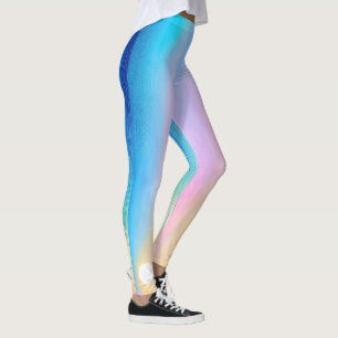 "Torranbay" Große rosa und blaue Landschaft Seasca Leggings