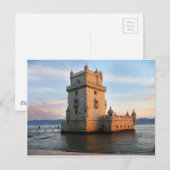 Torre de Belém - Belem Tower portugal Postkarte (Vorne/Hinten)