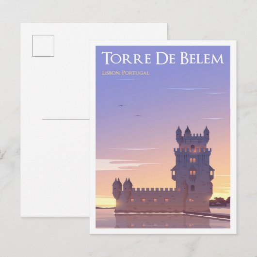 Torre de Belem Lissabon Postkarte (Vorne/Hinten)