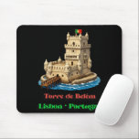 Torre De Belem Mousepad<br><div class="desc">This mouse pad displays a clean illustration of Torre de Belém,  capturing the historic structure and surrounding waters. The design combines functionality with travel inspired aesthetics,  making it suitable for home offices,  study desks or Portugal travel enthusiasts.</div>