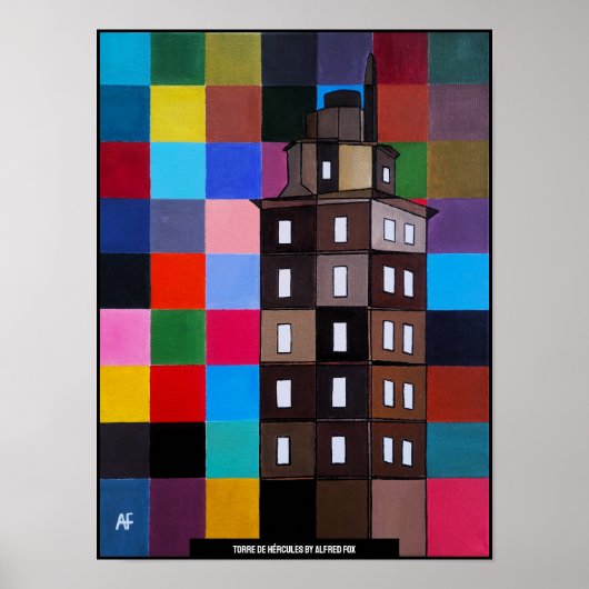 Torre de Hércules Abstract Painting by Alfred Fox Poster (Vorne)