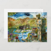 Torre del Lago Acuarela Postkarte (Vorne/Hinten)