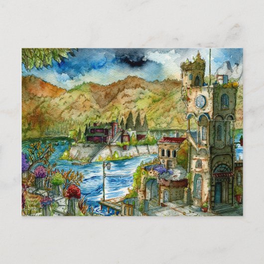 Torre del Lago Acuarela Postkarte (Vorderseite)