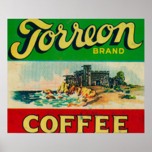Torreon Kaffee-Aufkleber Poster