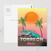Torreon Mexico Reiseplakat Postkarte (Vorne/Hinten)