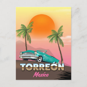 Torreon Mexico Reiseplakat Postkarte