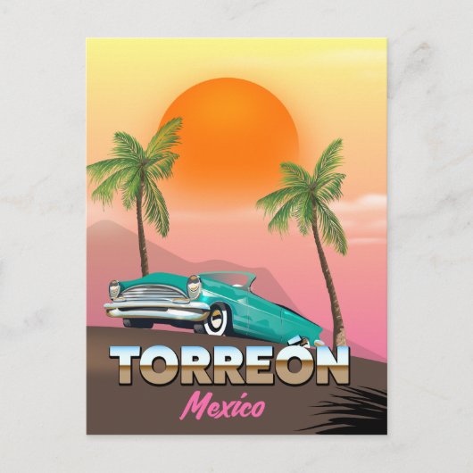 Torreon Mexico Reiseplakat Postkarte (Vorderseite)
