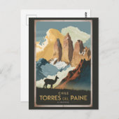 Torres del Paine Chile Illustration Travel Art Postkarte (Vorne/Hinten)
