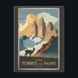Torres del Paine Chile Illustration Travel Art Postkarte<br><div class="desc">Torres Del Paine National Park vector art design. Torres del Paine National Park,  in Chile’s Patagonia region,  is known for its soaring mountains and bright blue icebergs.</div>