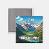 Torres Del Paine Chile Magnet (Vorderseite/Rückseite)