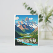Torres Del Paine Chile Postkarte (Stehend Vorderseite)