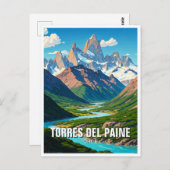 Torres Del Paine Chile Postkarte (Vorne/Hinten)