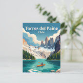 Torres del Paine Chile Postkarte (Stehend Vorderseite)
