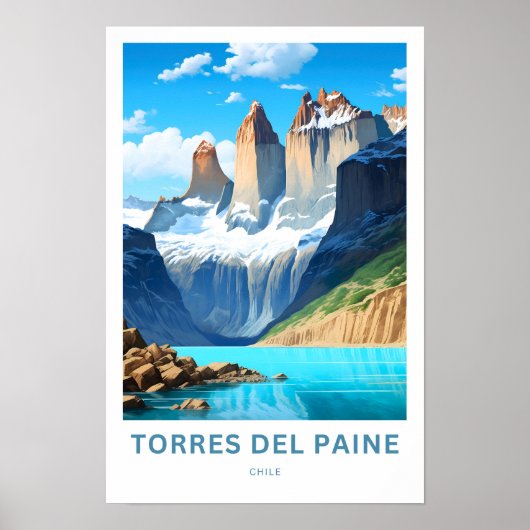 Torres Del Paine Chile Travel Print Poster (Vorne)