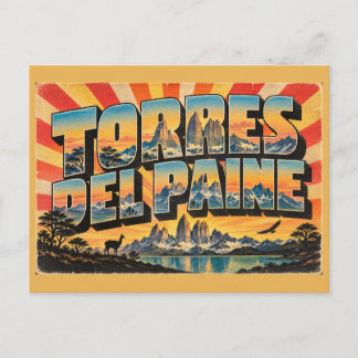 Torres del Paine CL Granittürme Patagonien Kunst Postkarte