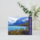 Torres del Paine cuernos Postkarte (Stehend Vorderseite)