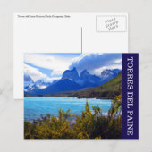 Torres del Paine cuernos Postkarte (Vorne/Hinten)