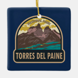 Torres del Paine Nationalpark Chile Kunst Vintage Keramikornament