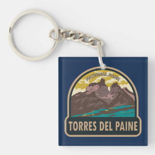 Torres del Paine Nationalpark Chile Kunst Vintage Schlüsselanhänger