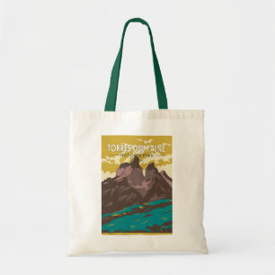 Torres del Paine Nationalpark Chile Kunst Vintage Tragetasche