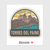 Torres del Paine Nationalpark Chile Vintag Aufkleber (Blatt)
