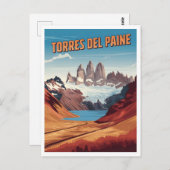 Torres del Paine Nationalpark Chilea Postkarte (Vorne/Hinten)