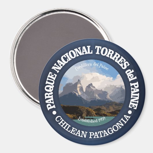 Torres del Paine Nationalpark Magnet (Vorderseite/Rückseite)