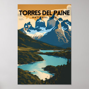 Torres del Paine Nationalpark Traditionelle Reise Poster