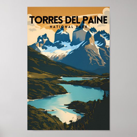 Torres del Paine Nationalpark Traditionelle Reise Poster (Vorne)