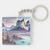 Torres del Paine Park, Chile & Quote Schlüsselanhänger (Rückseite)