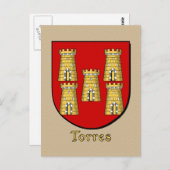 Torres Familie Heraldic Shield Postkarte (Vorne/Hinten)