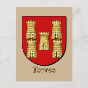 Torres Familie Heraldic Shield Postkarte