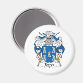 Torres Familienwappen Magnet (Vorderseite/Rückseite)